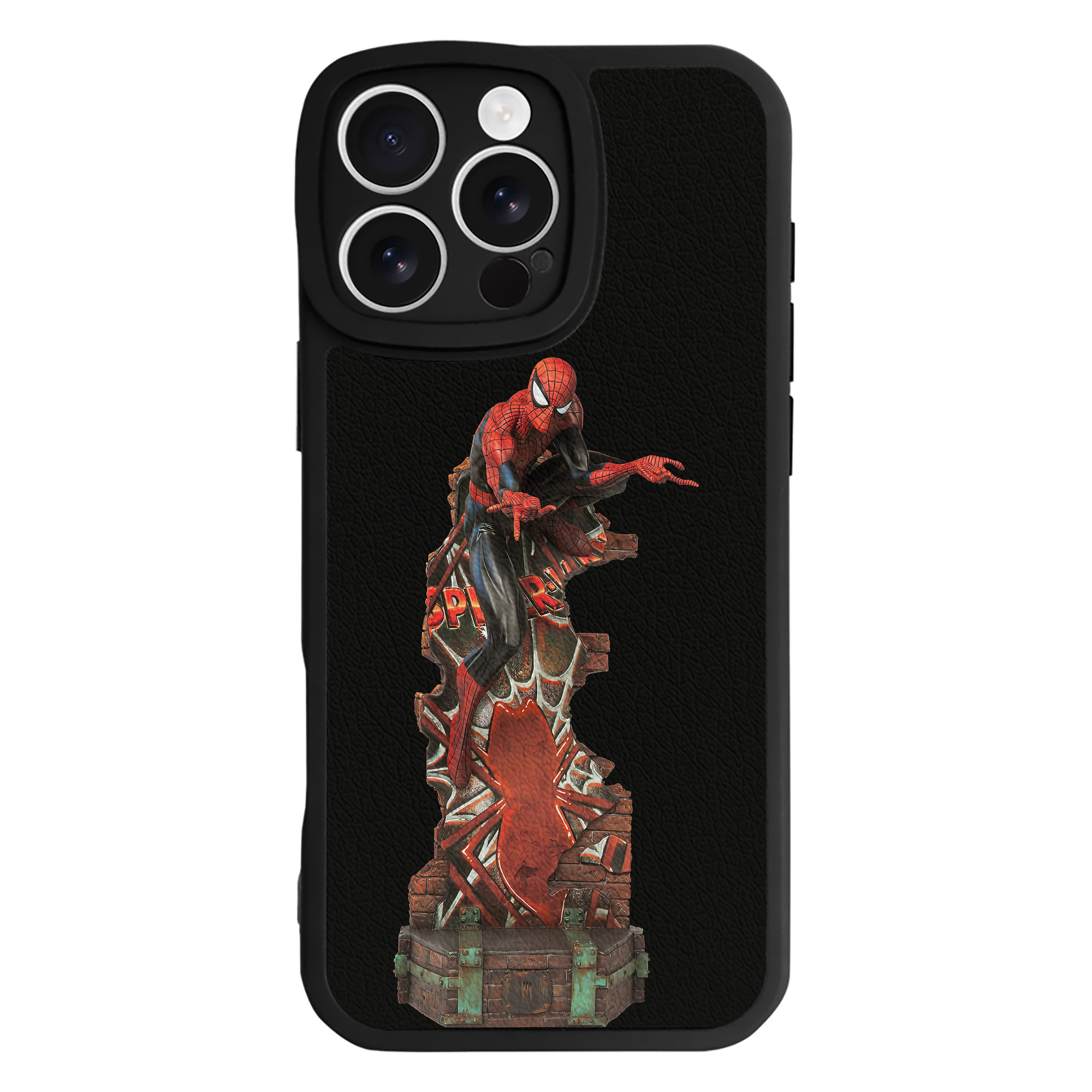 （画像用） Spider Man スパイダーマン 【iPhone 16シリーズ対応】シリコンスマホケース（レザー調） 材質：シリコン